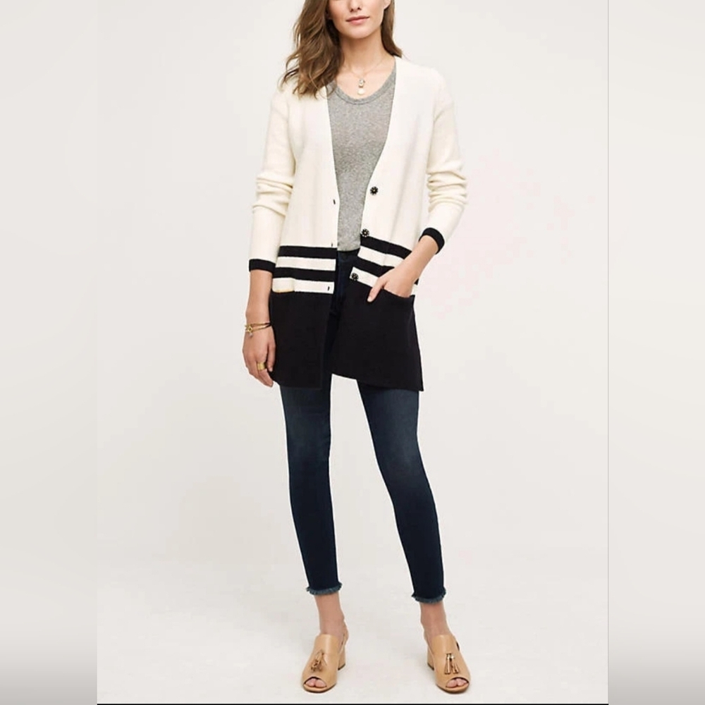 Anthropologie Varsity Cardigan Sweater XL